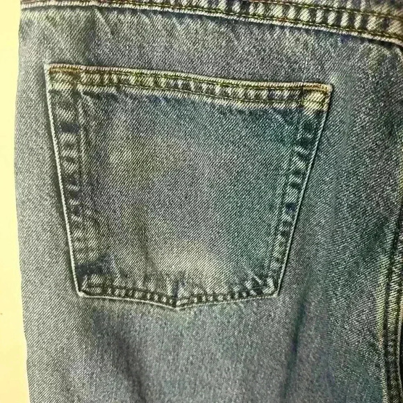 Flannel Lined LL Bean Mens Blue Jeans Actual 32x27 Straight Leg - Picture 5 of 16